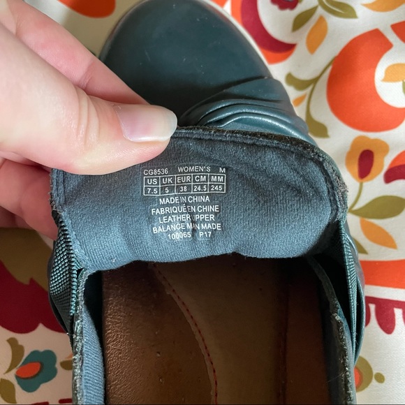 Rockport Willa Bow Ruched Teal Leather Slip On 7.5 - Picture 7 of 10